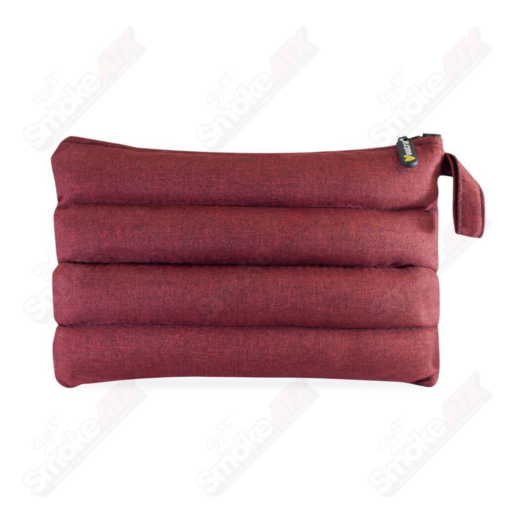 Vatra Bags woven burgundy V14 11-inch rectangular protection case with textured fabric and secure zipper closure.