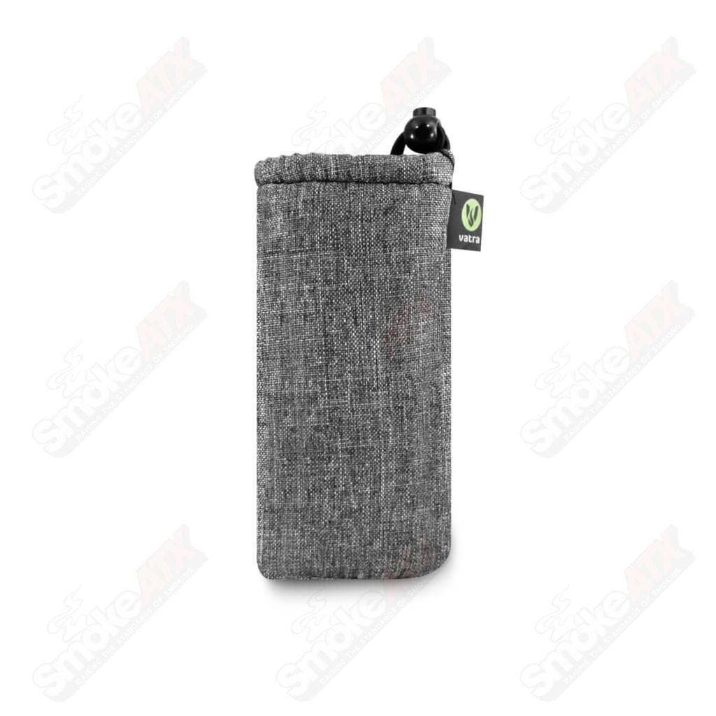 Vatra Bags Woven Gray V03 6-inch drawstring protection case with woven gray fabric and secure closure for small valuables.