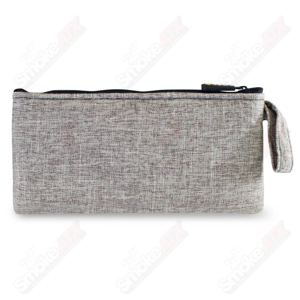 Vatra Woven Khaki Brown V24 8-inch zip pouch, protective case with woven design, ideal for small accessories or essentials.