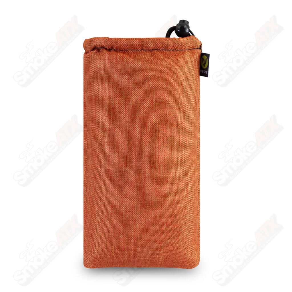 Vatra Bags woven orange V06 8-inch drawstring protection case with durable woven fabric and secure drawstring closure.
