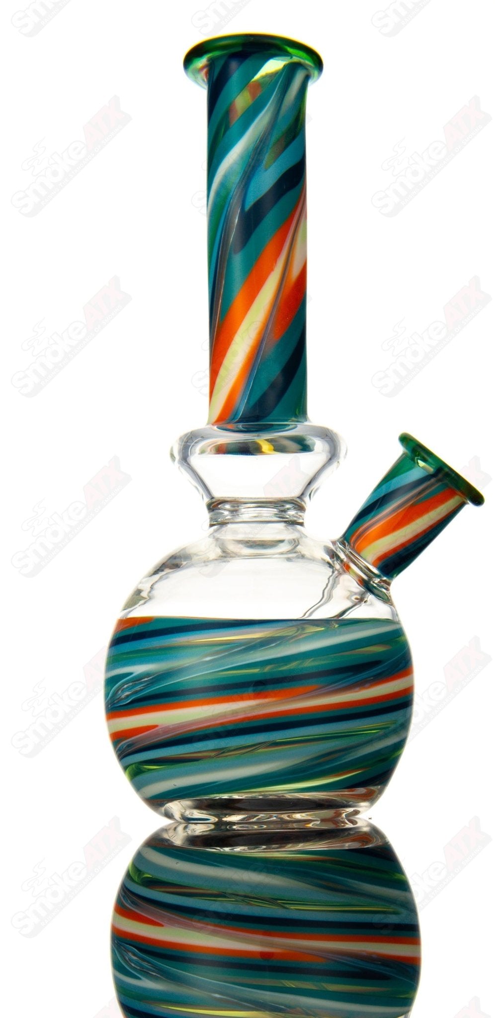 Venetian-style concentrate rig by Addison Hannah, featuring intricate glasswork and a sleek design for dabbing concentrates.