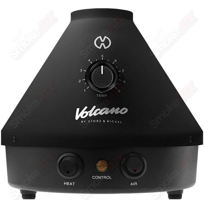 Volcano Classic Onyx Edition tabletop dry herb vaporizer by Storz & Bickel with black finish and digital controls.