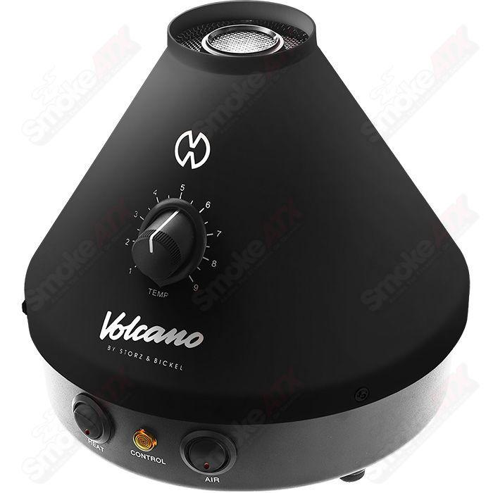 Volcano Classic Onyx Edition tabletop dry herb vaporizer by Storz & Bickel, with black onyx finish and digital controls.