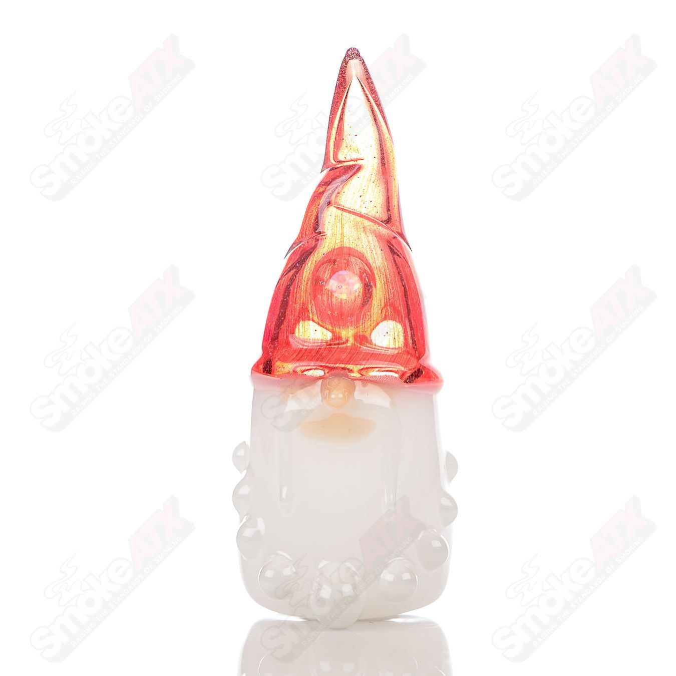Phil Siegel Glass Wizard Pendant, handcrafted heady glass pendant featuring intricate wizard design, mounted on a leather cord.