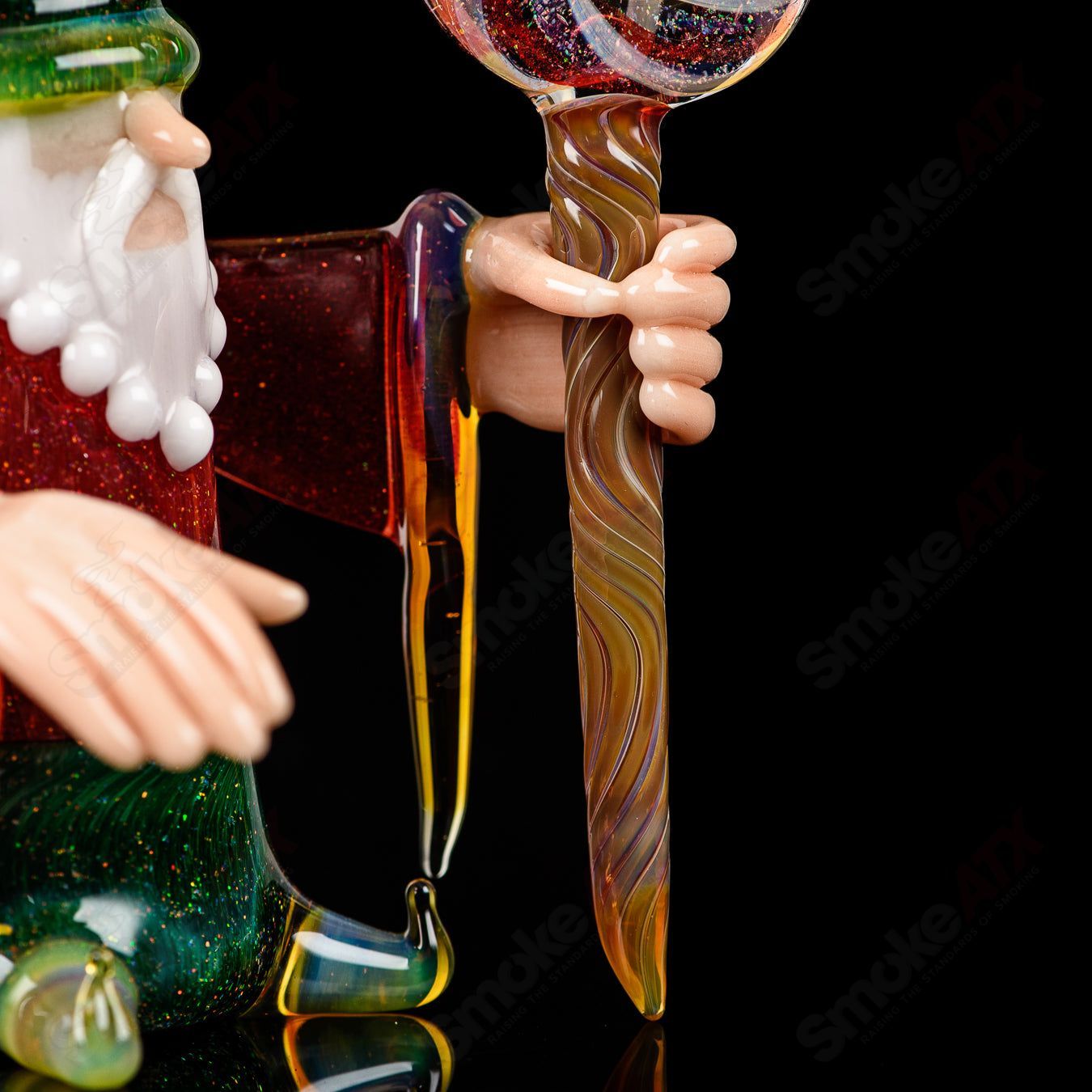Phil Siegel Wizard Rig Classic heady glass concentrate rig with intricate design and clear glass construction.