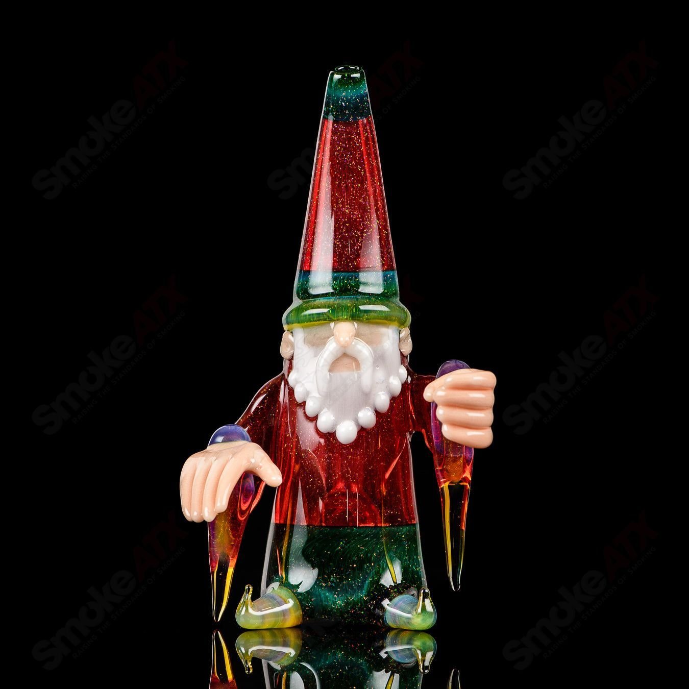 Phil Siegel Wizard Rig Classic: Heady glass concentrate rig with wizard design and intricate glasswork.