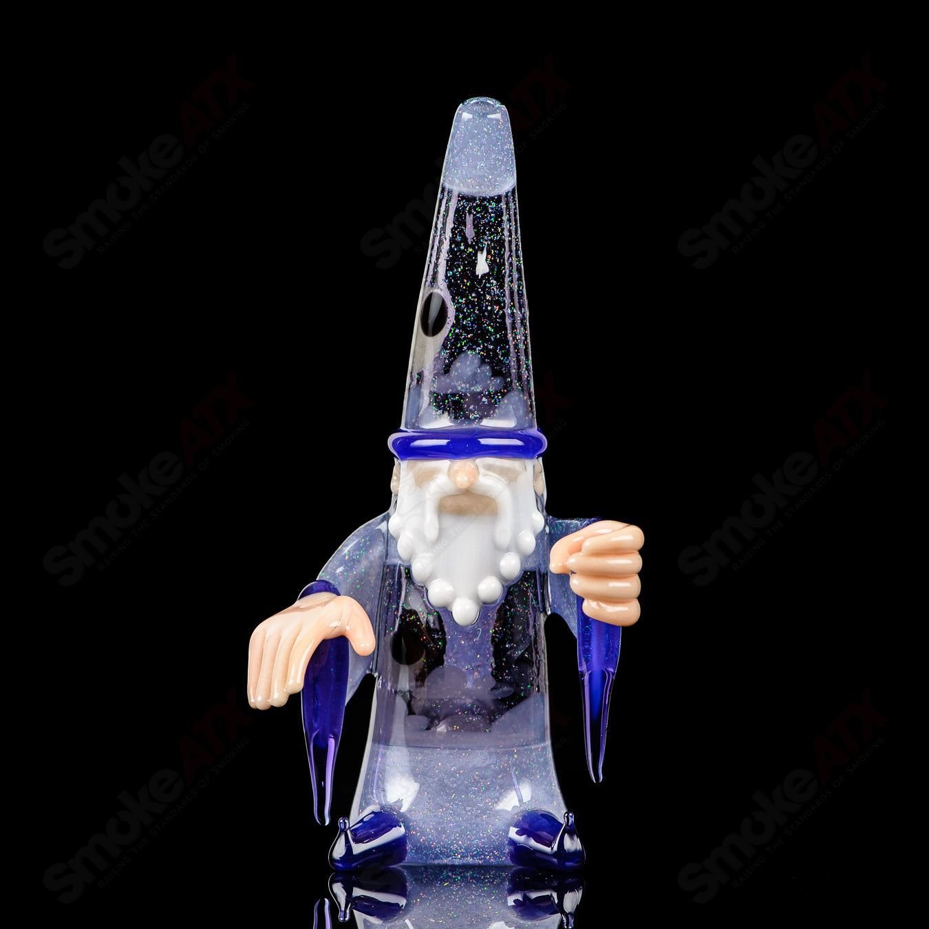 Phil Siegel Wizard Rig Stargazer Heady Glass concentrate rig with intricate design and vibrant colors for dabbing and vaporization.