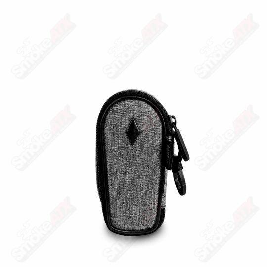 Woven gray 5-inch coffin-shaped protective case by Vatra with textured woven surface and secure zipper closure.