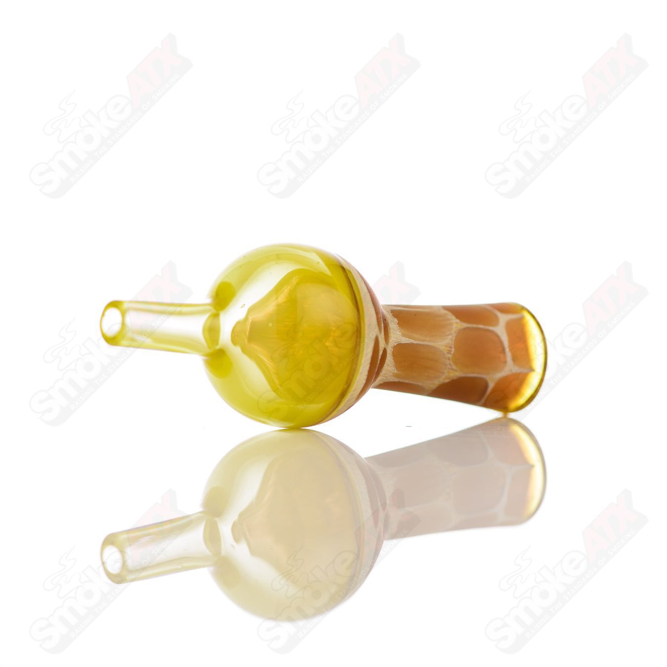 Yellow Giraffe Print Bubble Cap Robertson Glass - Smoke ATX