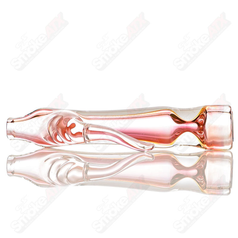 Gold Fumed Horn Chillum w/ Clear Horn Signed - JMK Glass - Smoke ATX