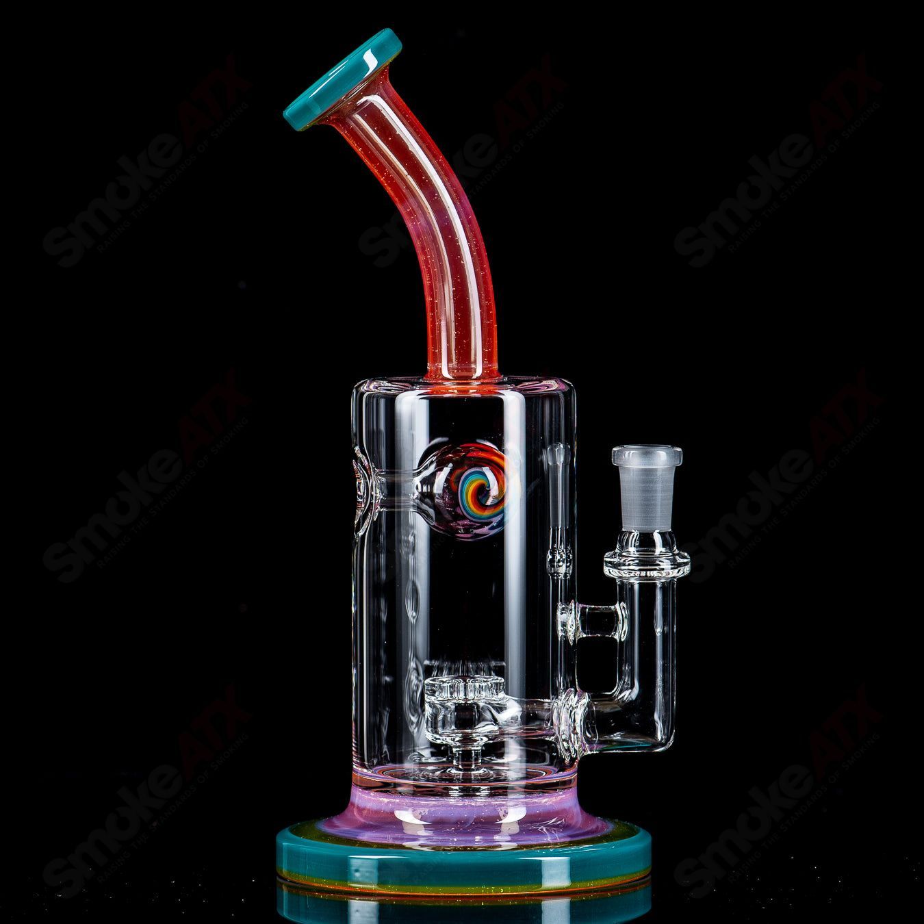 Colorful Toro Jetperc 10mm foot/mouthpiece for concentrate rig, featuring vibrant glass design and detailed craftsmanship.