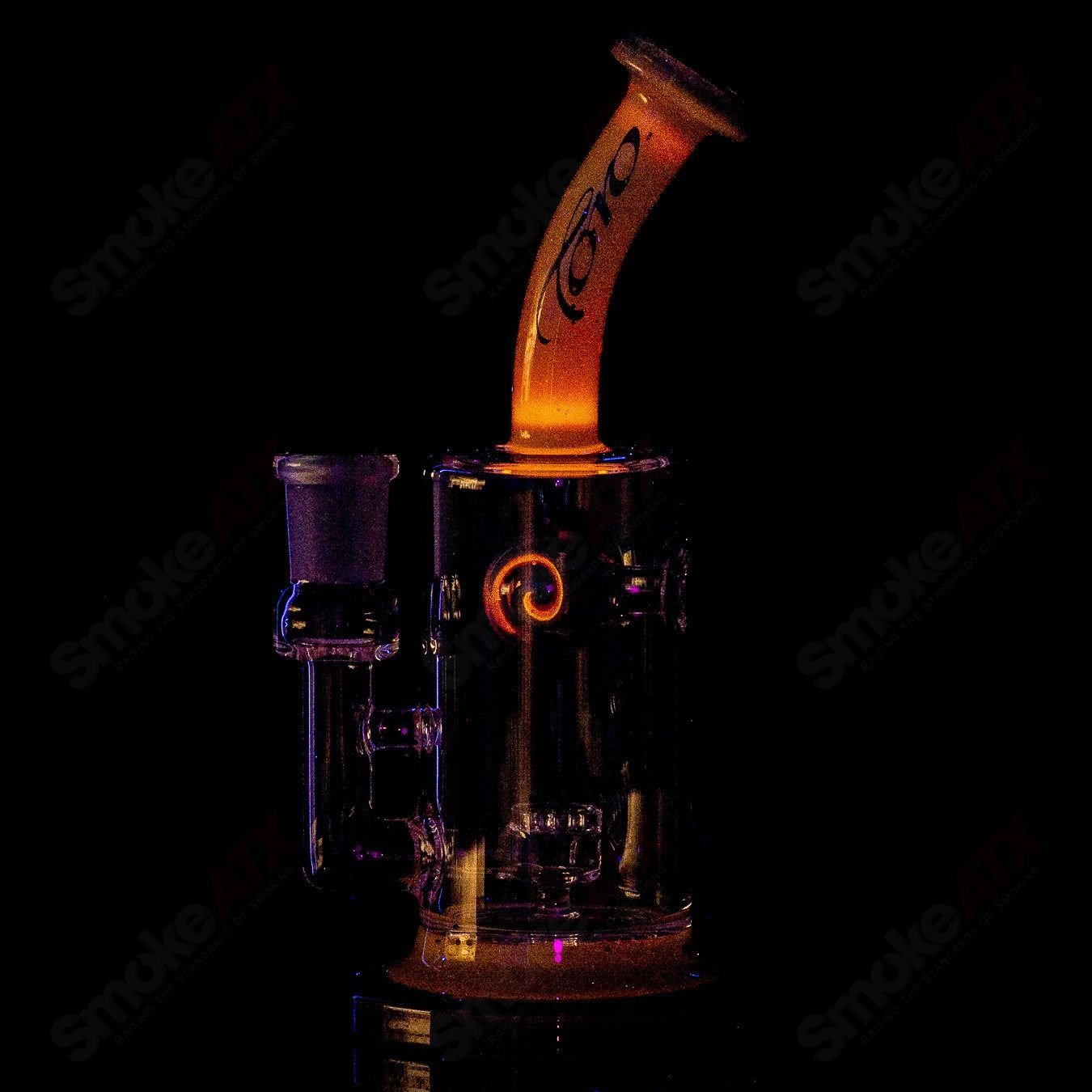 Toro Glass 14mm Jetperc full-color foot/mouthpiece for concentrate rig, featuring vibrant glasswork and intricate design details.