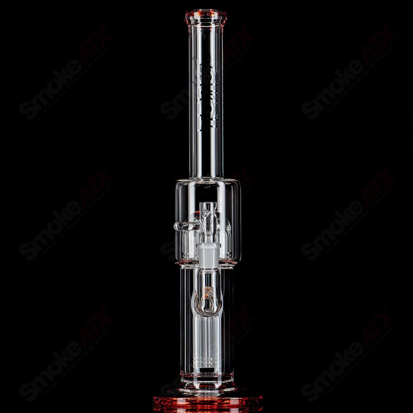 1 14mm Mini 7/13 Arm Perc w/ Worked Section Toro Glass - Smoke ATX