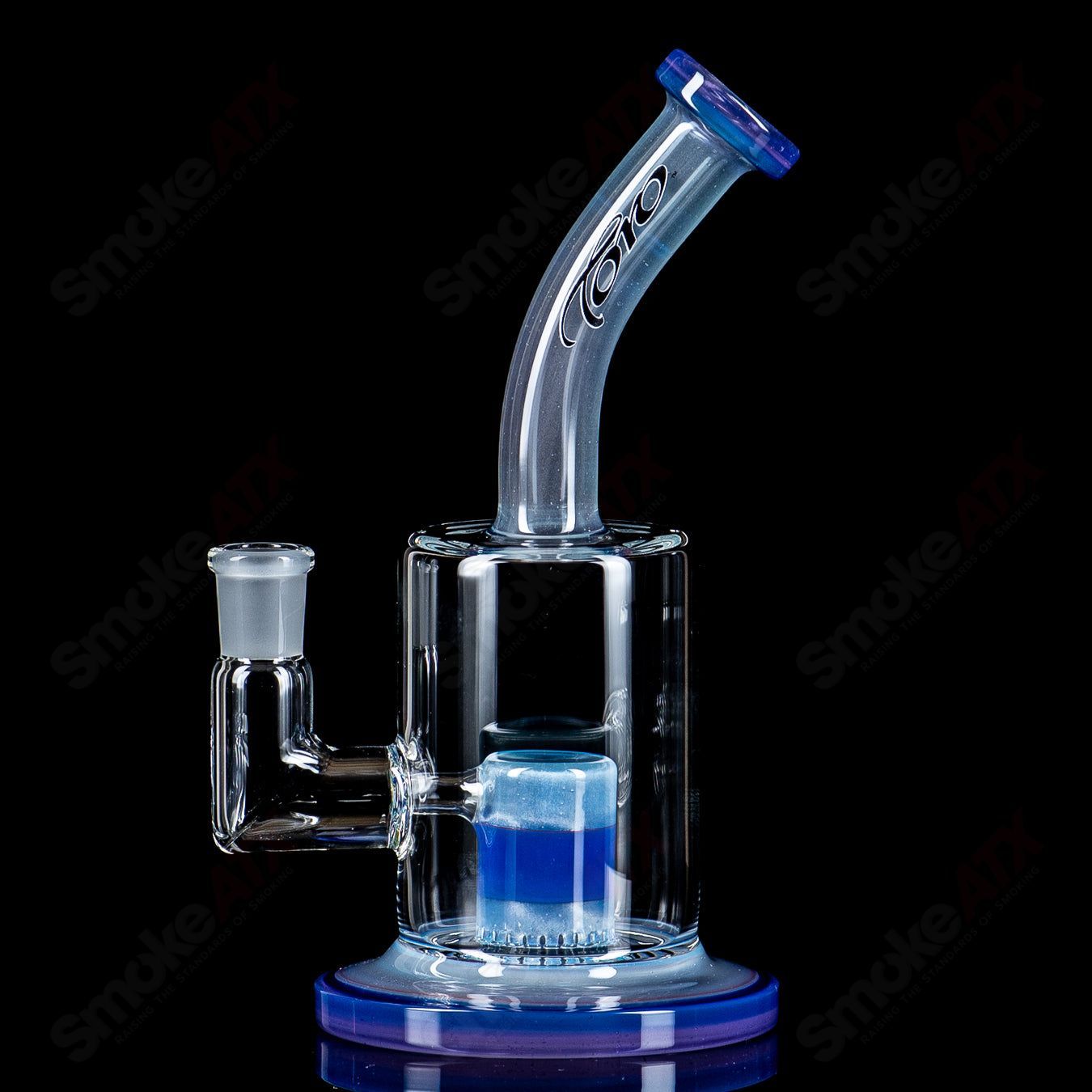 Toro Glass 14mm Single Froth concentrate rig featuring clear glass with intricate froth design and sturdy 14mm joint.