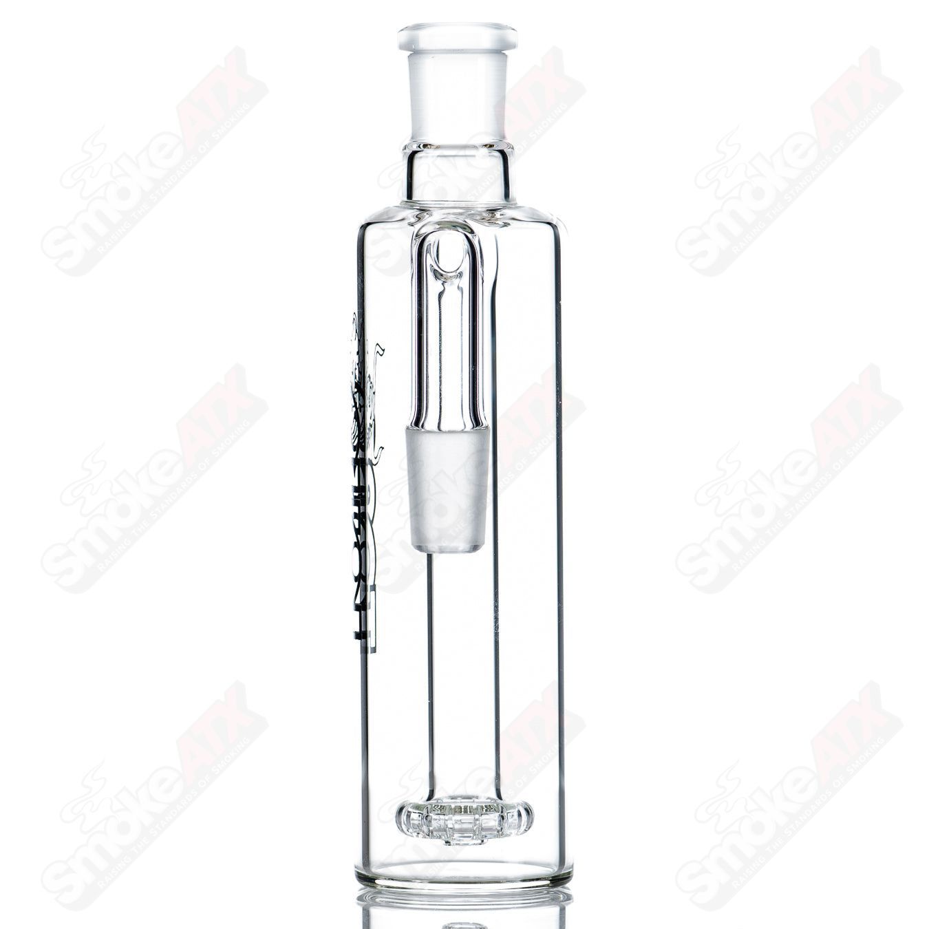 Toro Glass 18/18 ash catcher, clear glass accessory for water pipes, designed for smooth filtration and easy cleaning.