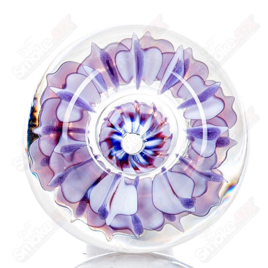 Swan Glass 18mm flower marble bowl, Heady Glass collection, featuring a colorful floral marble design for smoking accessories.