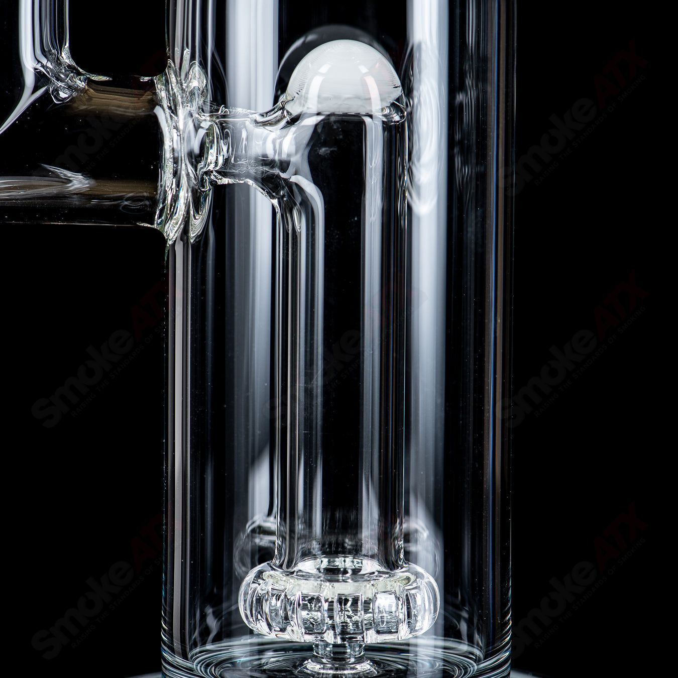 Toro Glass 18mm full-size straight glass tube with circular design and reversal sections, ideal for smoking accessories.