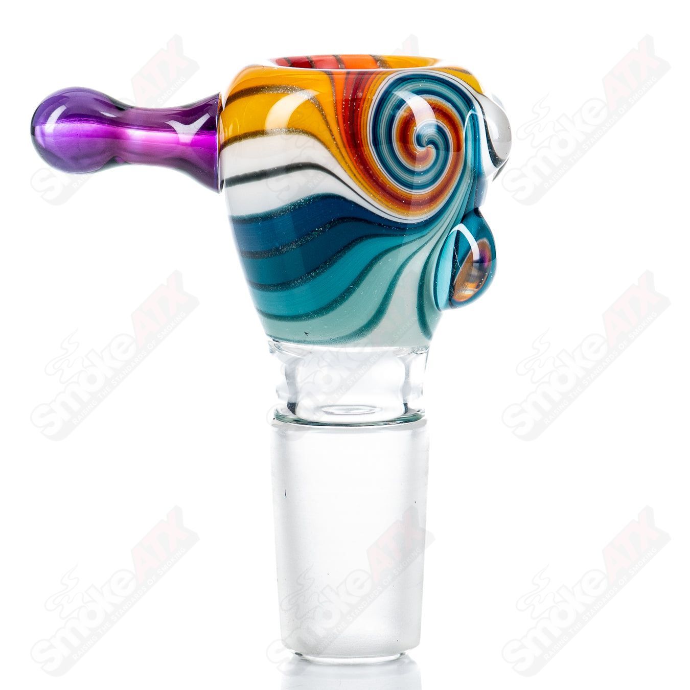 1 18mm Wig Wag Slide by Mitchell Glass - Smoke ATX
