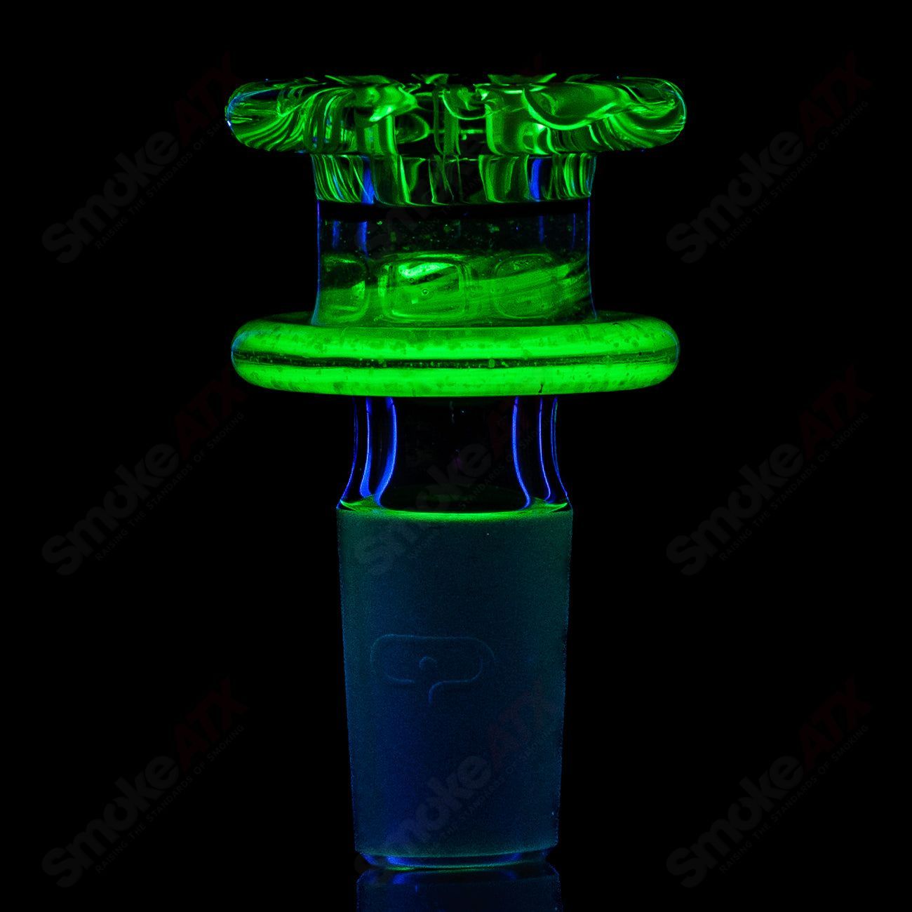 Mobius 19mm UV color elements multi-hole bowl, Heady Glass smoking accessory with vibrant UV-reactive design.