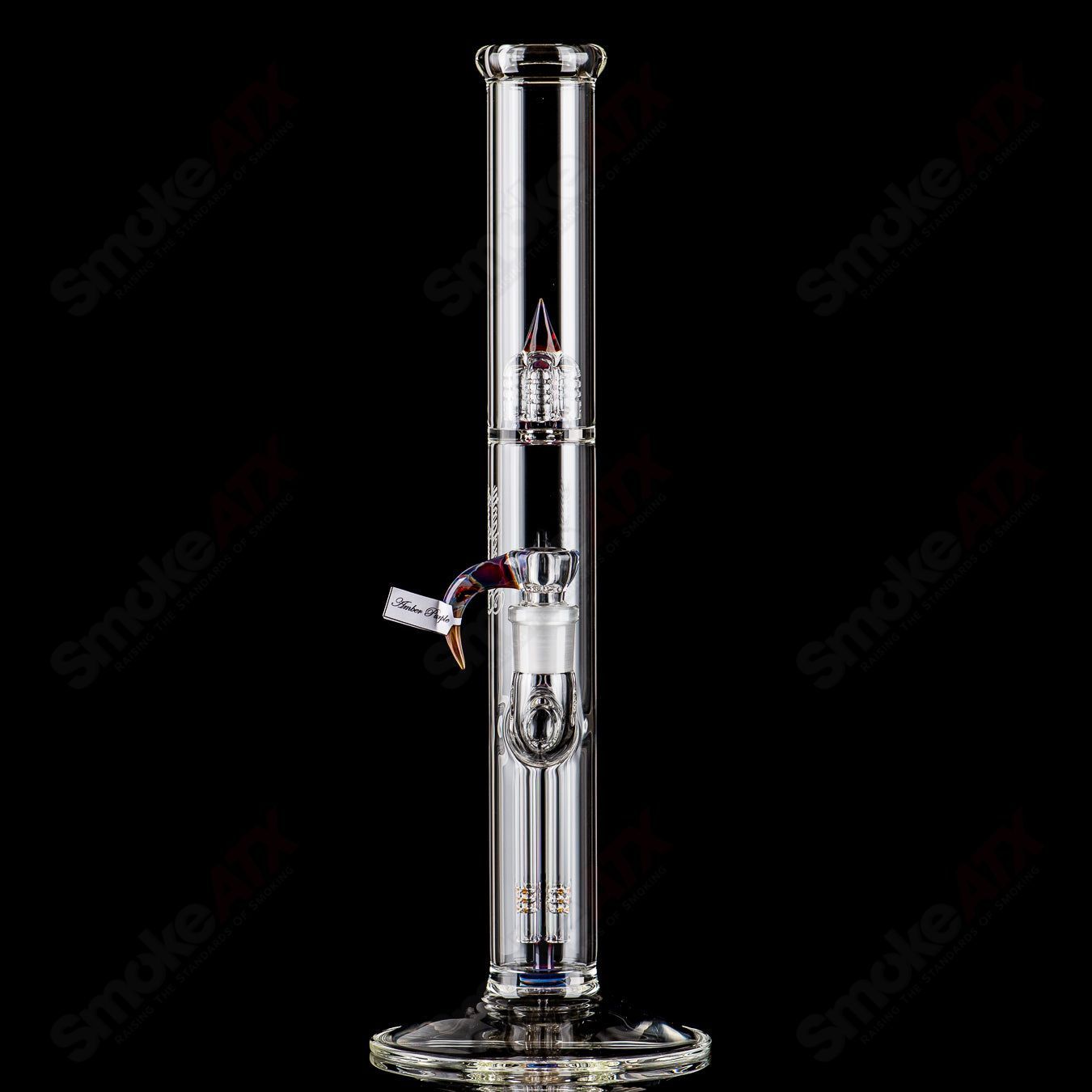 Sovereignty Glass 44x4 fixed 4-partial accent straight tube made of clear glass, featuring a sleek cylindrical design.