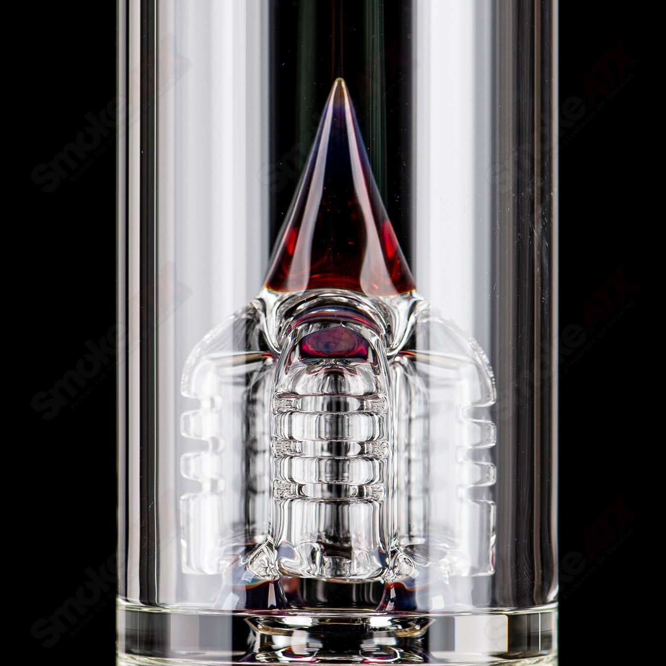 Sovereignty Glass 44x4 fixed straight tube with partial accent design, clear glass construction, and sleek cylindrical shape.