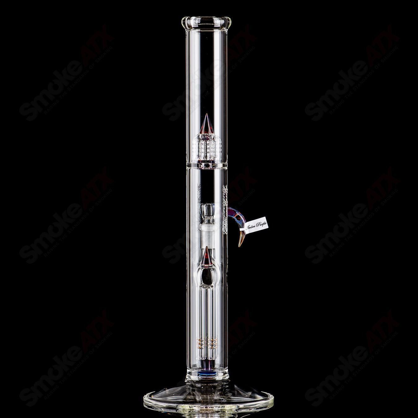 Sovereignty Glass 44x4 fixed straight tube with partial accent design, showcasing clear glass craftsmanship.