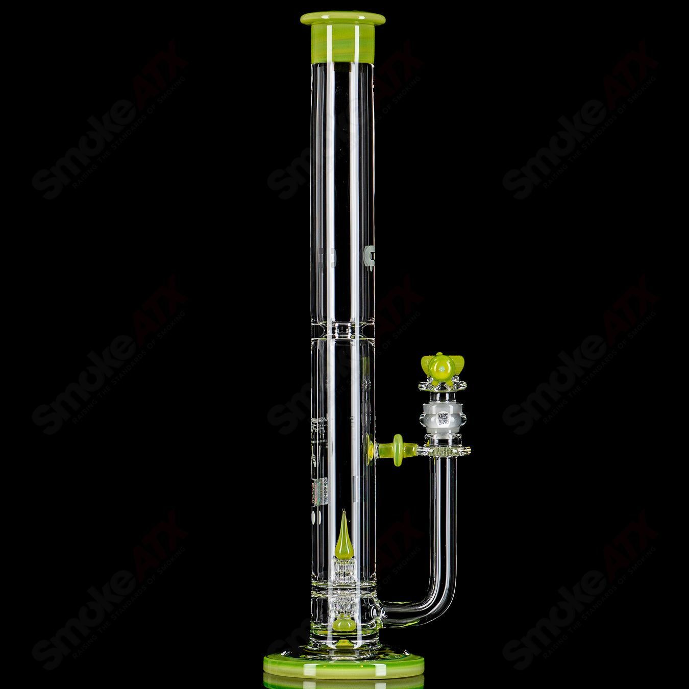 Glass waterpipe by Mobius, 45T Tall Stereo Matrix V1 Elements 2025 model with intricate design and clear glass construction.