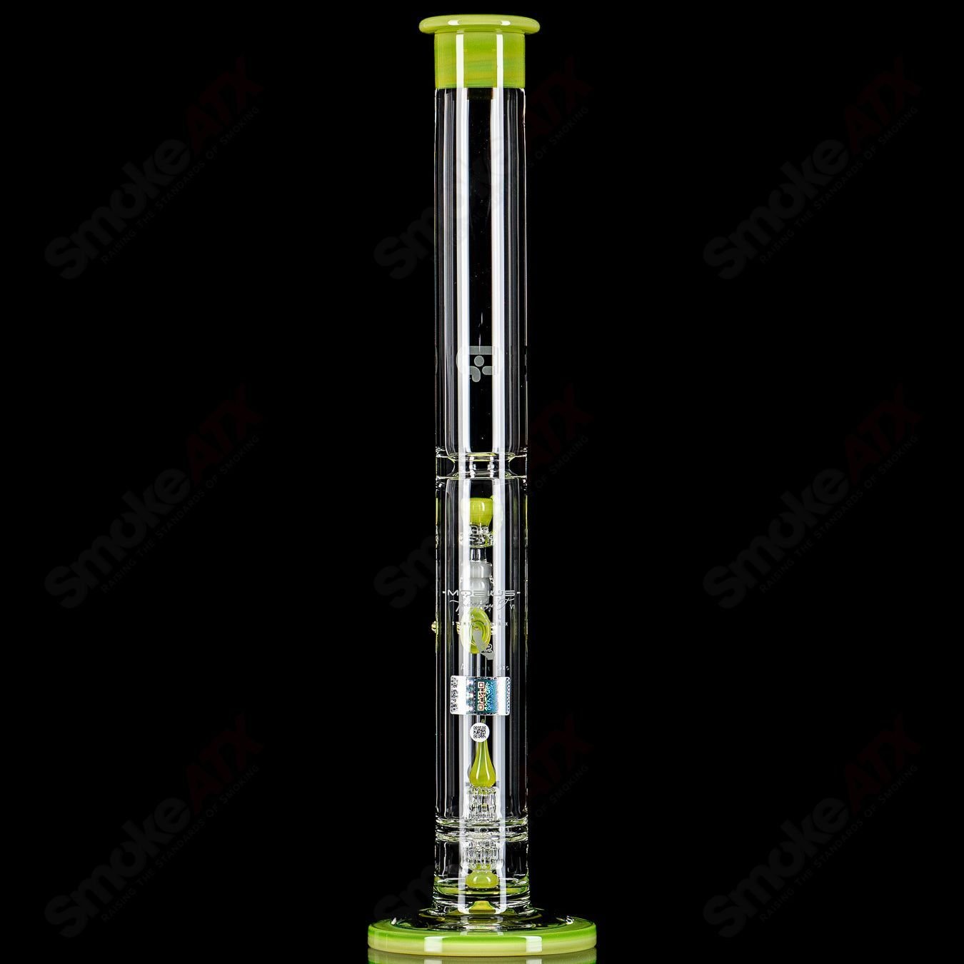 Mobius 45T Tall Stereo Matrix V1 Waterpipe made of glass, featuring intricate design and sturdy structure for smooth water filtration.