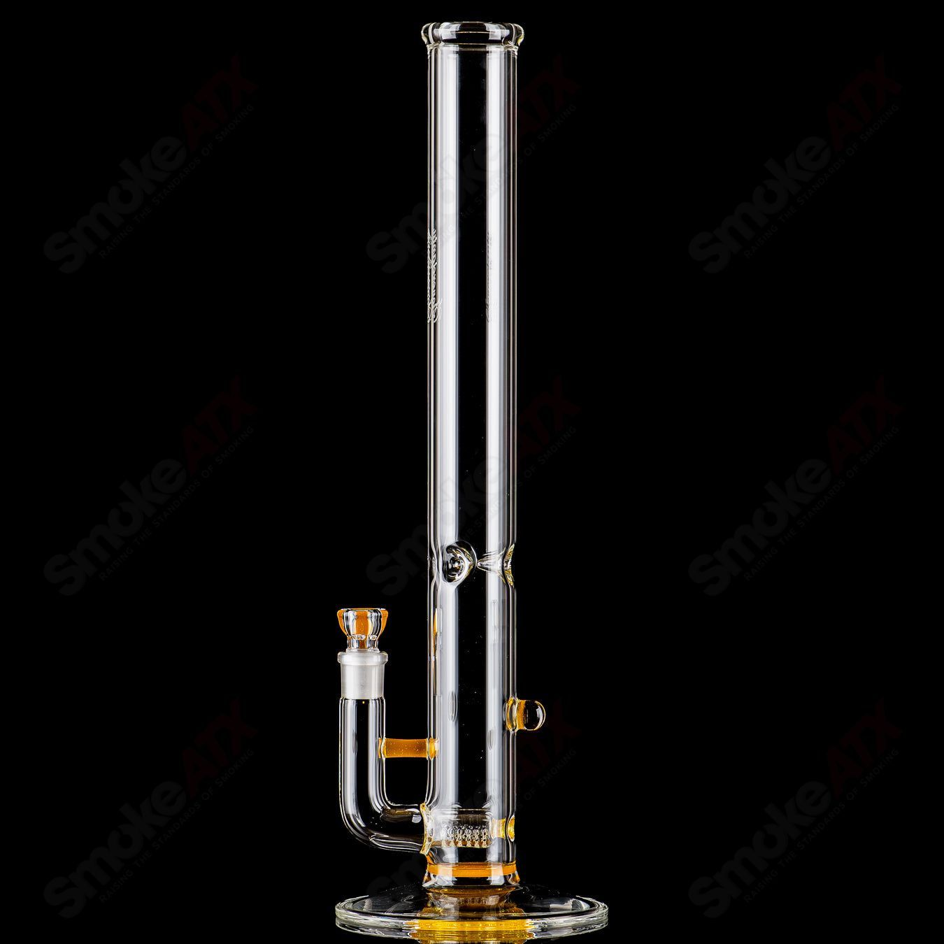Sovereignty Glass Jumbo Downgrid Stemline partial accent straight tube with Millie Sovereignty design, clear glass with decorative accents.