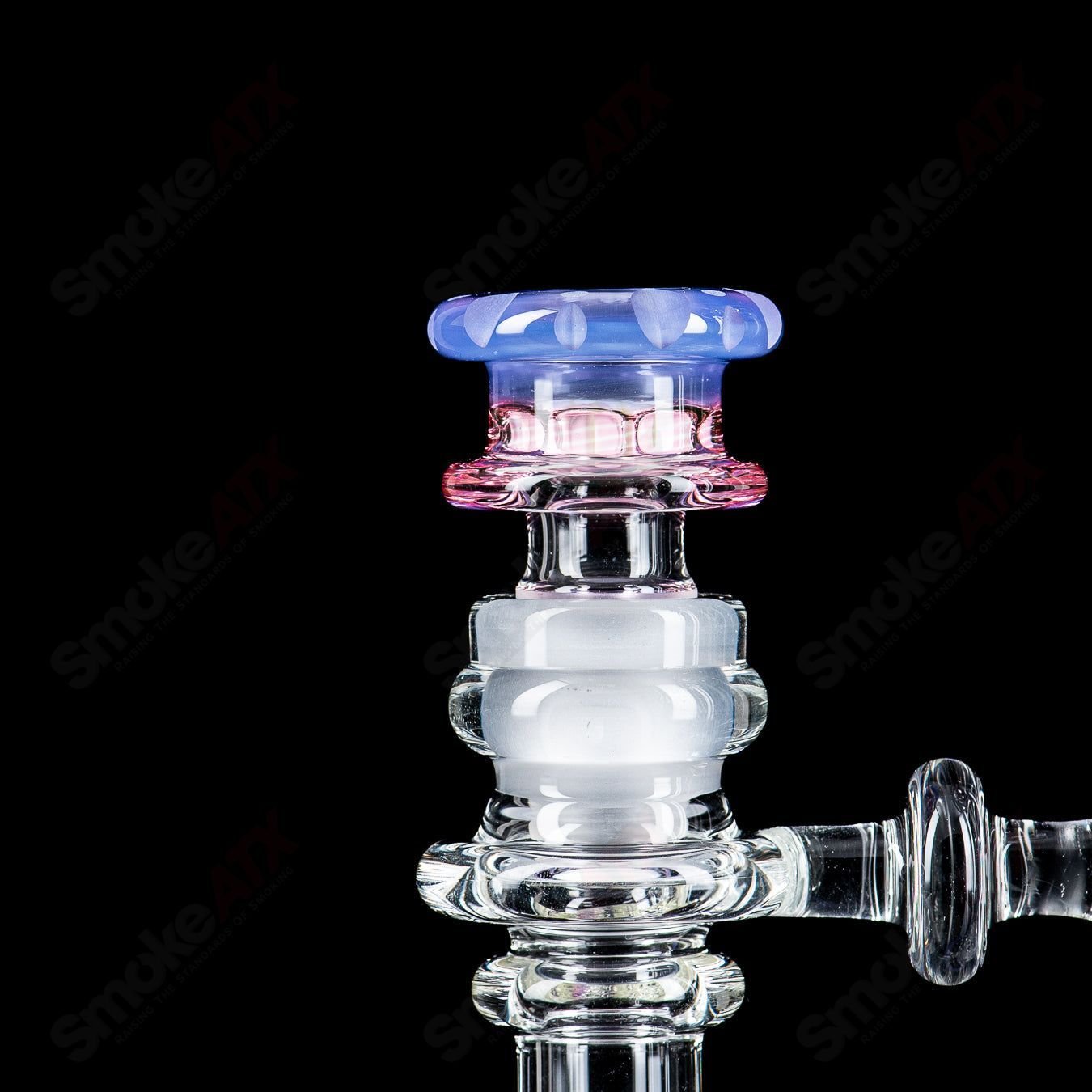 Mobius 60T V5 Hybrid Series stereo matrix glass waterpipe with intricate design and clear glass construction.