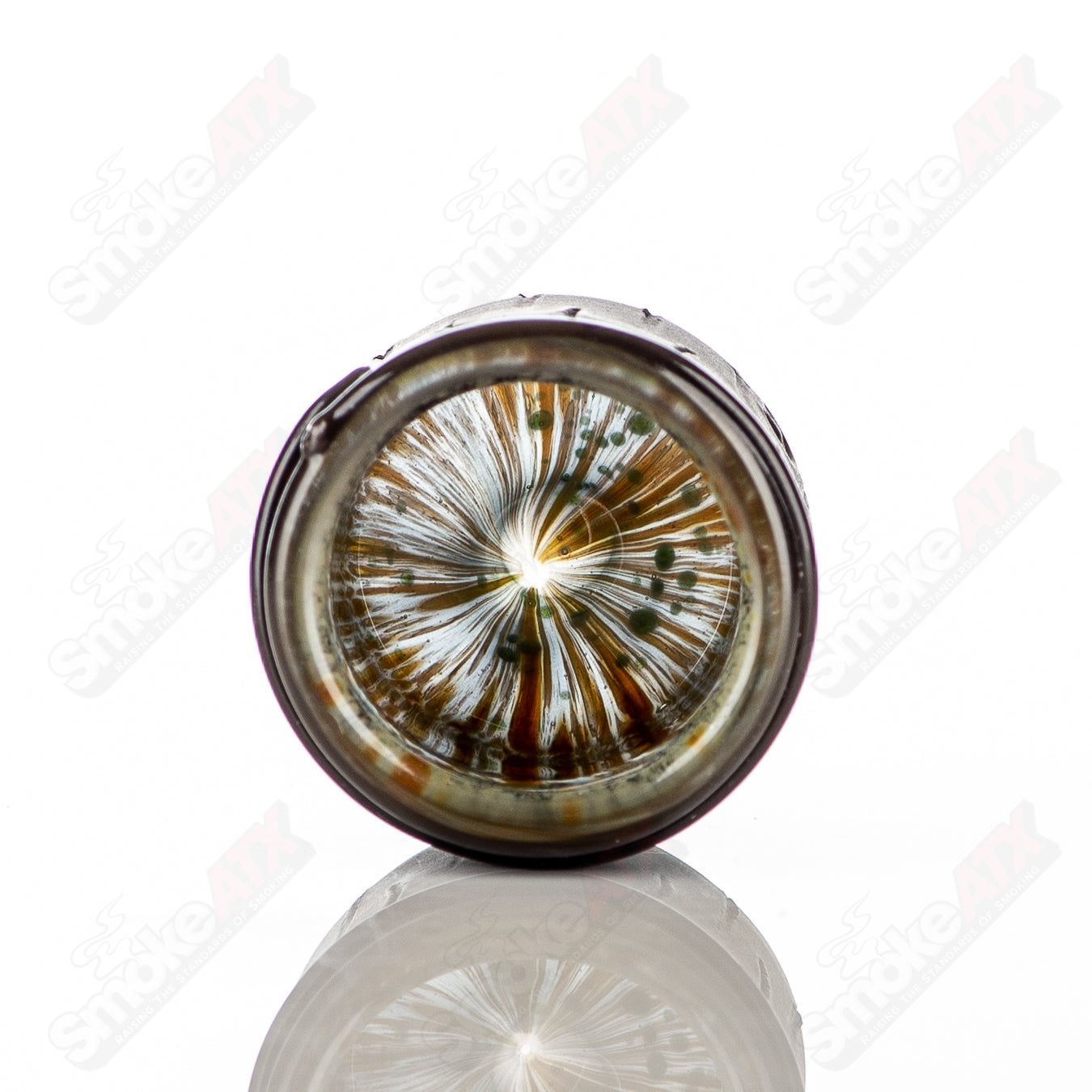 Heady glass Baller Jars Chad G by Chad G Glass, featuring intricate design and vibrant colors, on a neutral background.