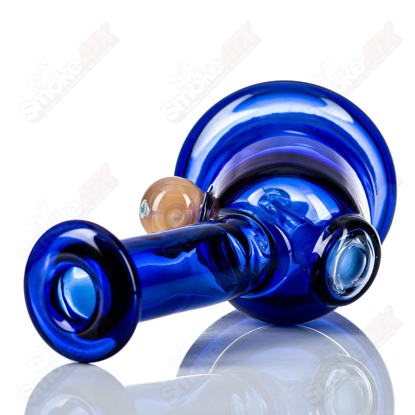 Cobalt glass Layback Rig by Nancy Glass, a stylish glass accessory with intricate details and a sleek design.