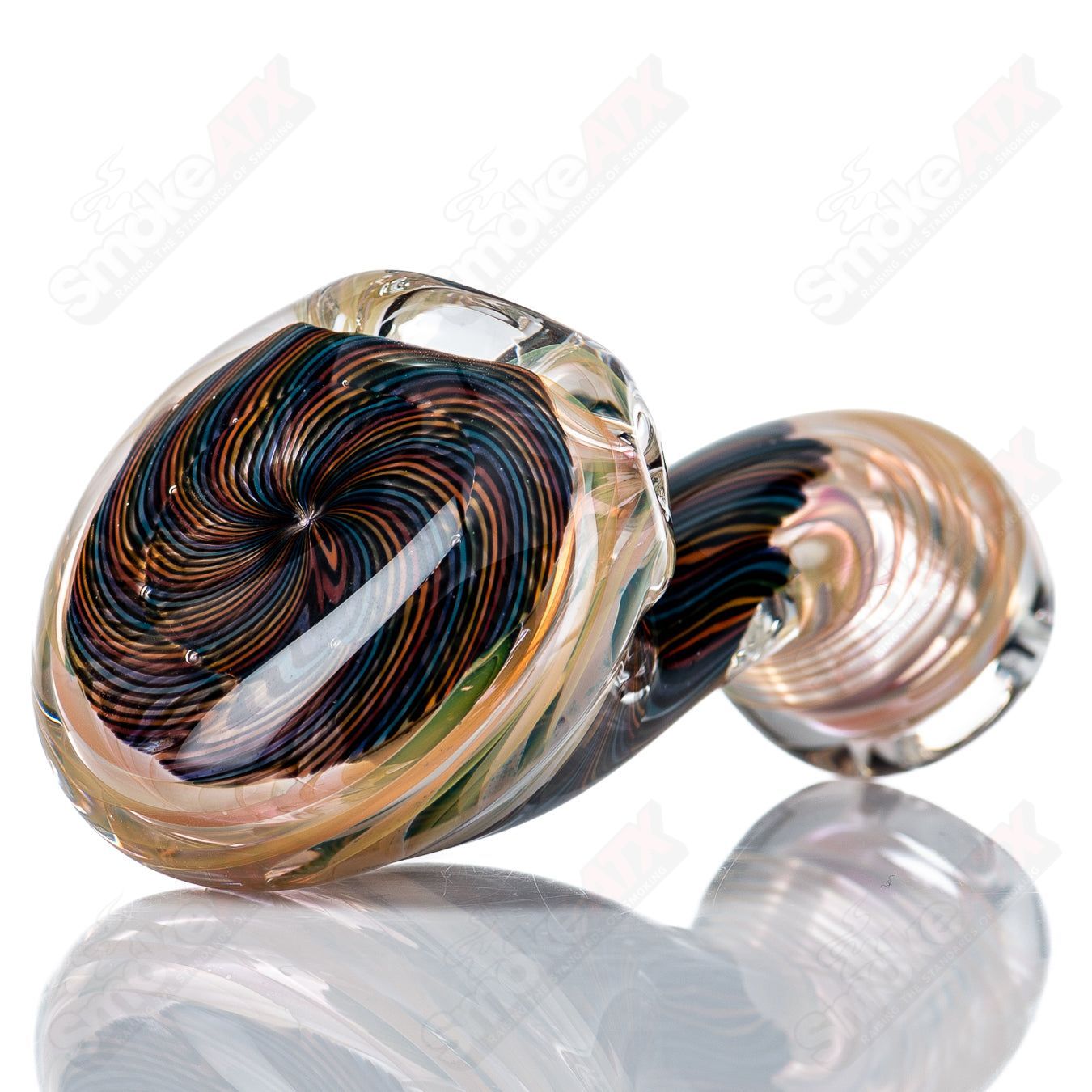 Color Coil Sherlock glass by Talent Glass Works featuring vibrant, colorful coil design and a classic Sherlock shape.