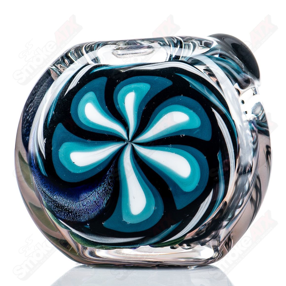 1 Dichro Strip w/ Color Flower Spoon Talent Glass - Smoke ATX