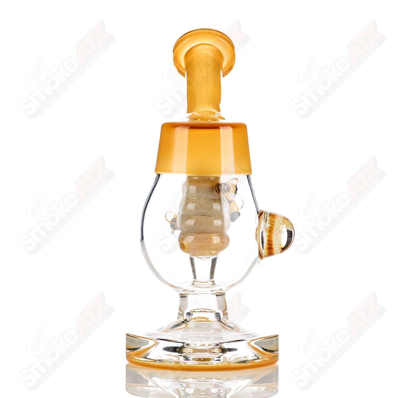 Joe P Glass Honeycomb Jammer Heady Glass Bubbler with intricate honeycomb design and colorful glass accents.