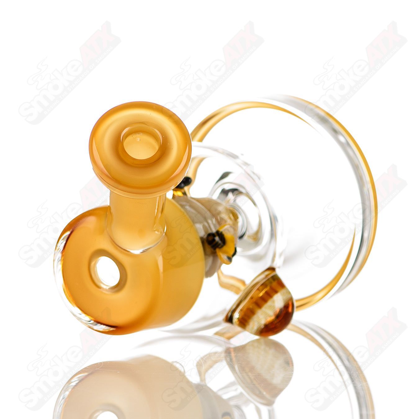 Joe P Glass Honeycomb Jammer Heady Glass Bubbler with intricate honeycomb design and colorful glass details.