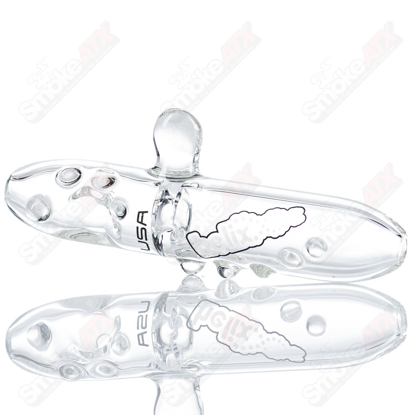 American Helix Mini Uno UV Daily Driver Steamroller glass pipe with helix design and UV-reactive accents for smooth smoking experience.