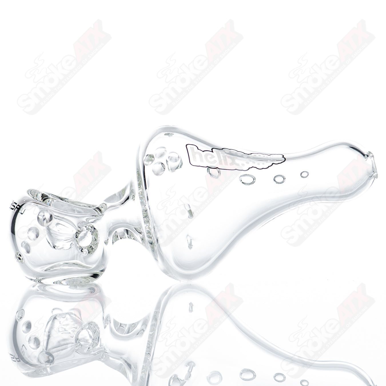 American Helix UV Daily Driver Classic Helix glass pipe with a smooth, rounded design and clear glass construction.