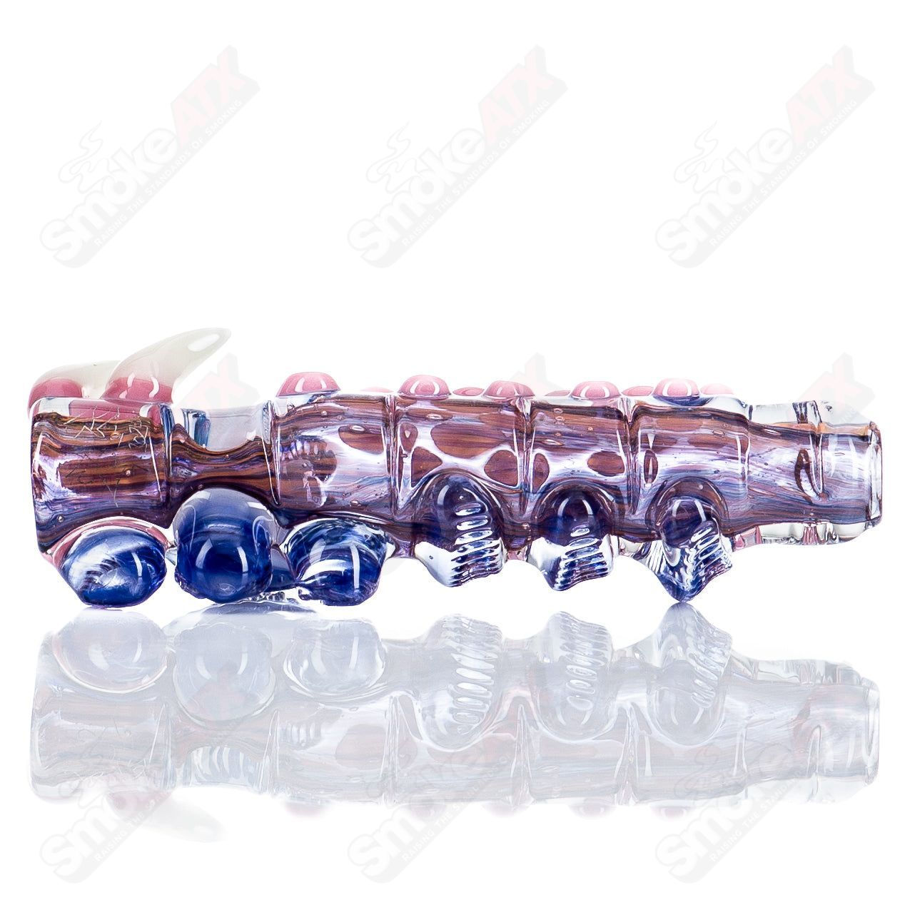 Onie by Nobody Glass x SALT Chillums, colorful handcrafted heady glass smoking pipe with intricate design details.