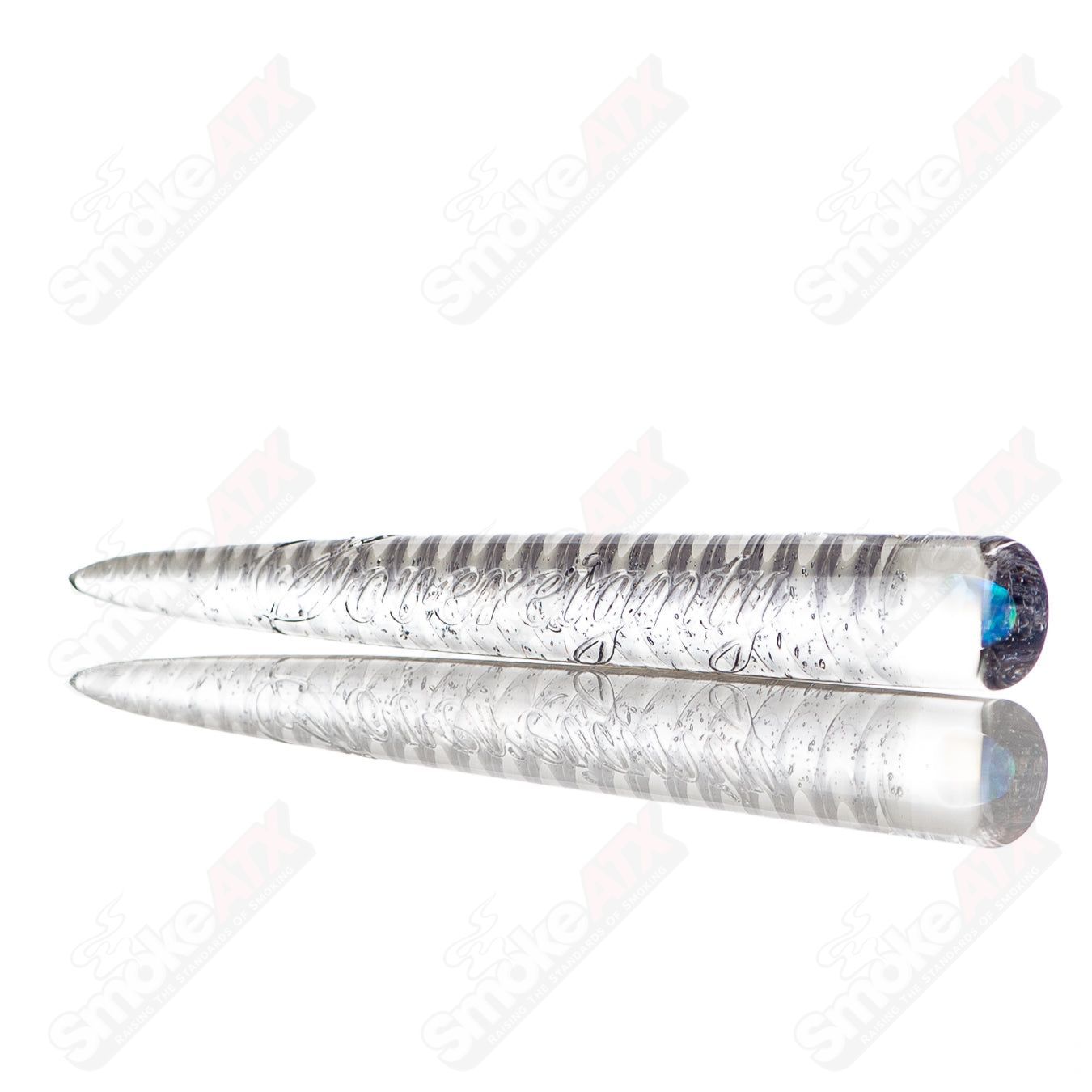 Sovereignty Glass Opal Accent Spiral Poker Tool with colorful spiral design and glass construction, used for handling heady glass pieces.