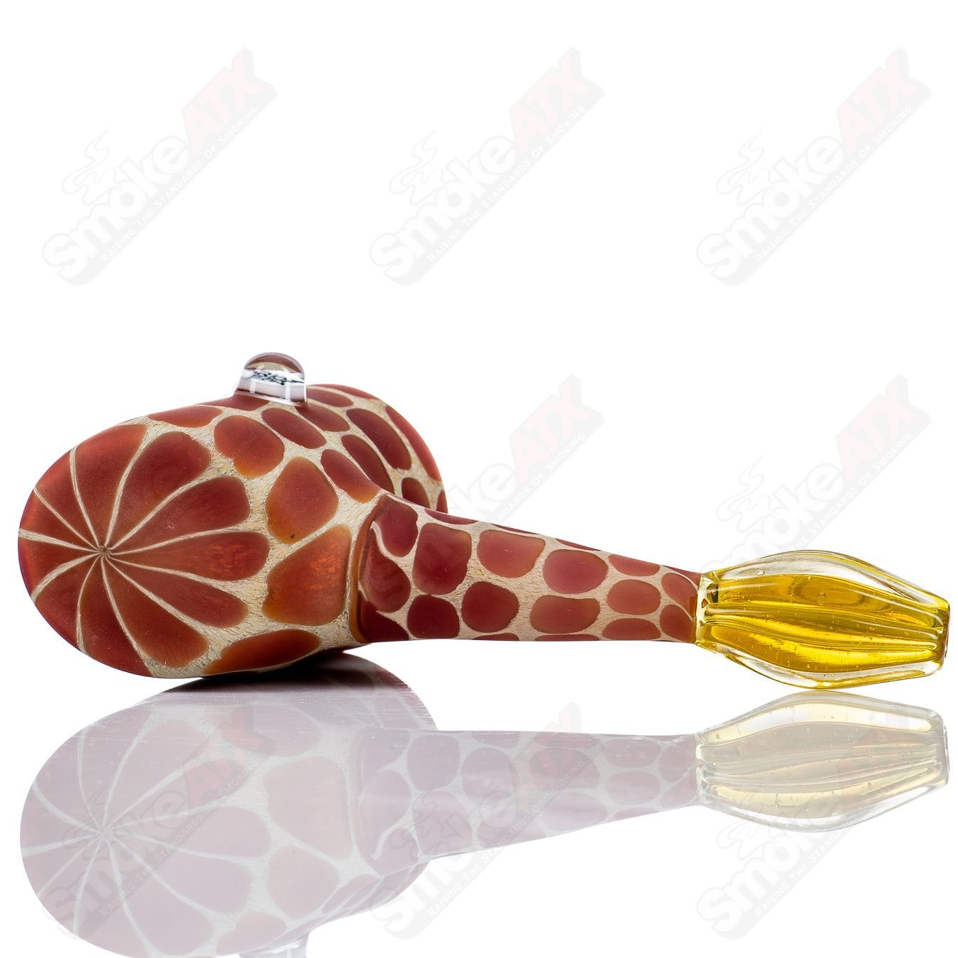 Proxy attachment by Robertson Glass for Puffco Tops, clear glass with intricate design, designed for enhanced vaping experience.