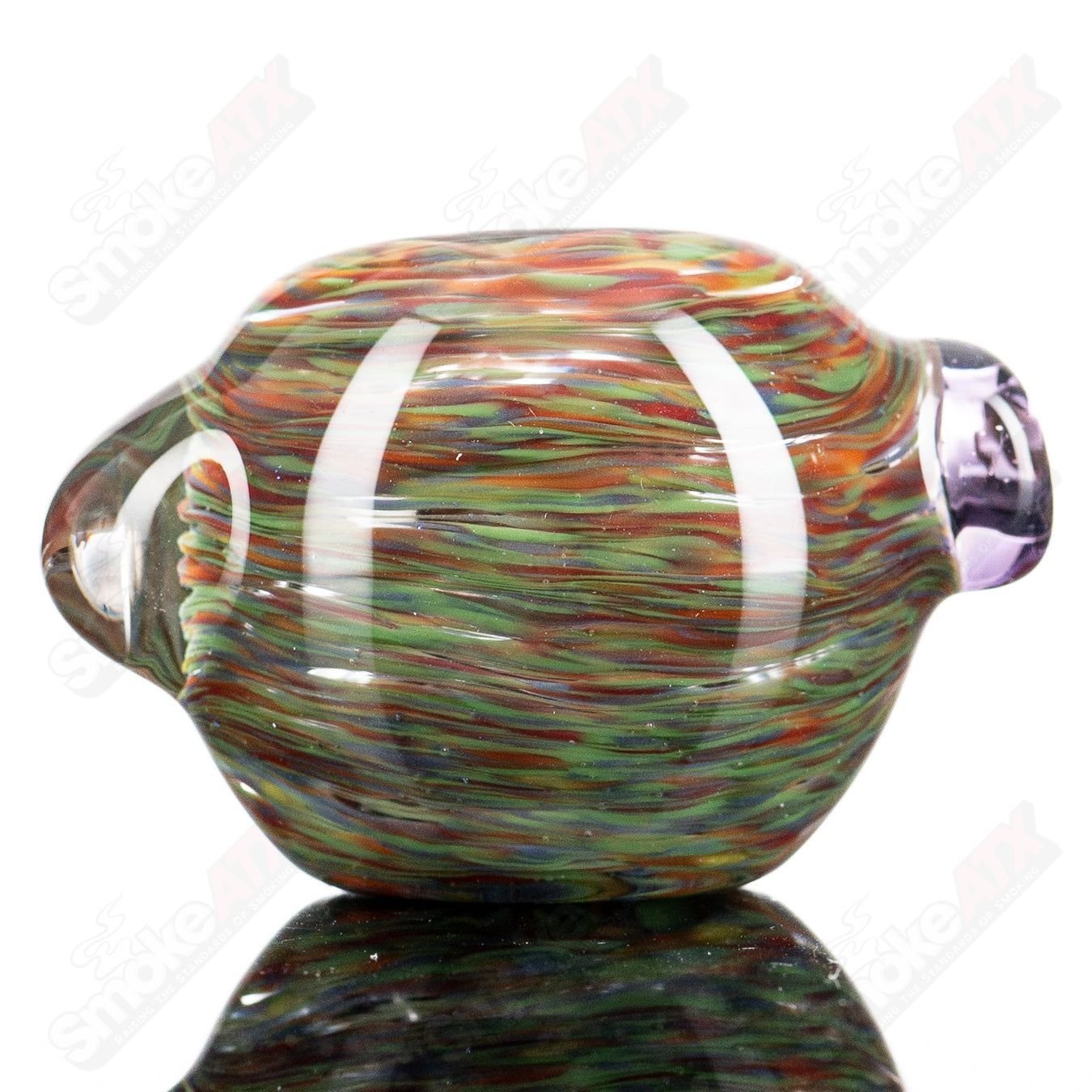 1 Rainbow Grit Reversal Spoon by JMK Glass - Smoke ATX