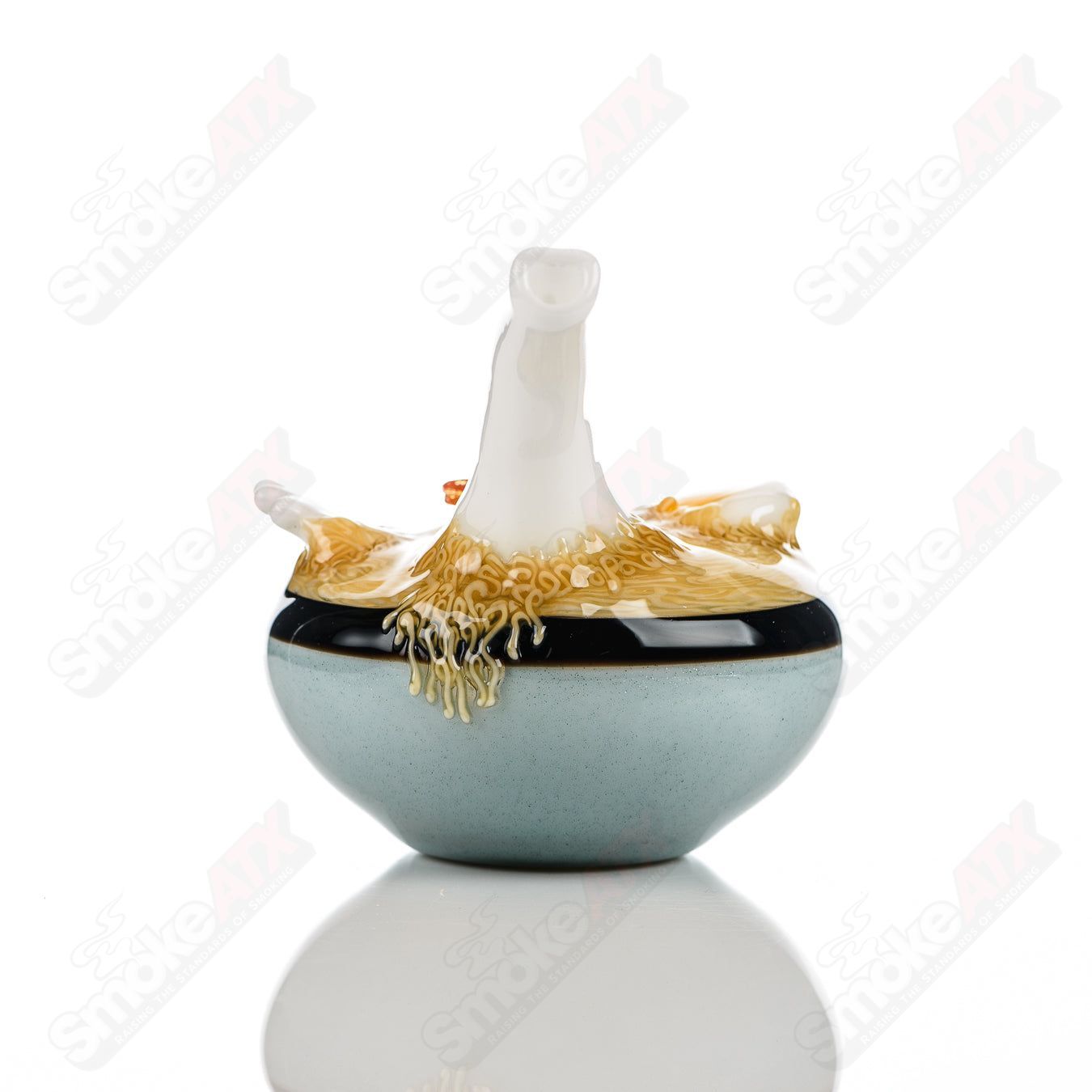 Dojo Glass Ramen Rig, a colorful heady glass concentrate rig with ramen noodle design and intricate detailing.