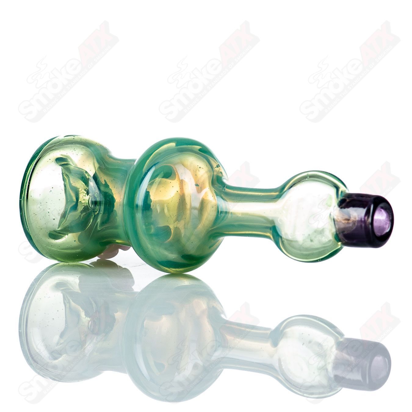 Glass Rose Chillum by Chillery Bogart, a colorful handheld smoking pipe with a rose design and clear glass body.