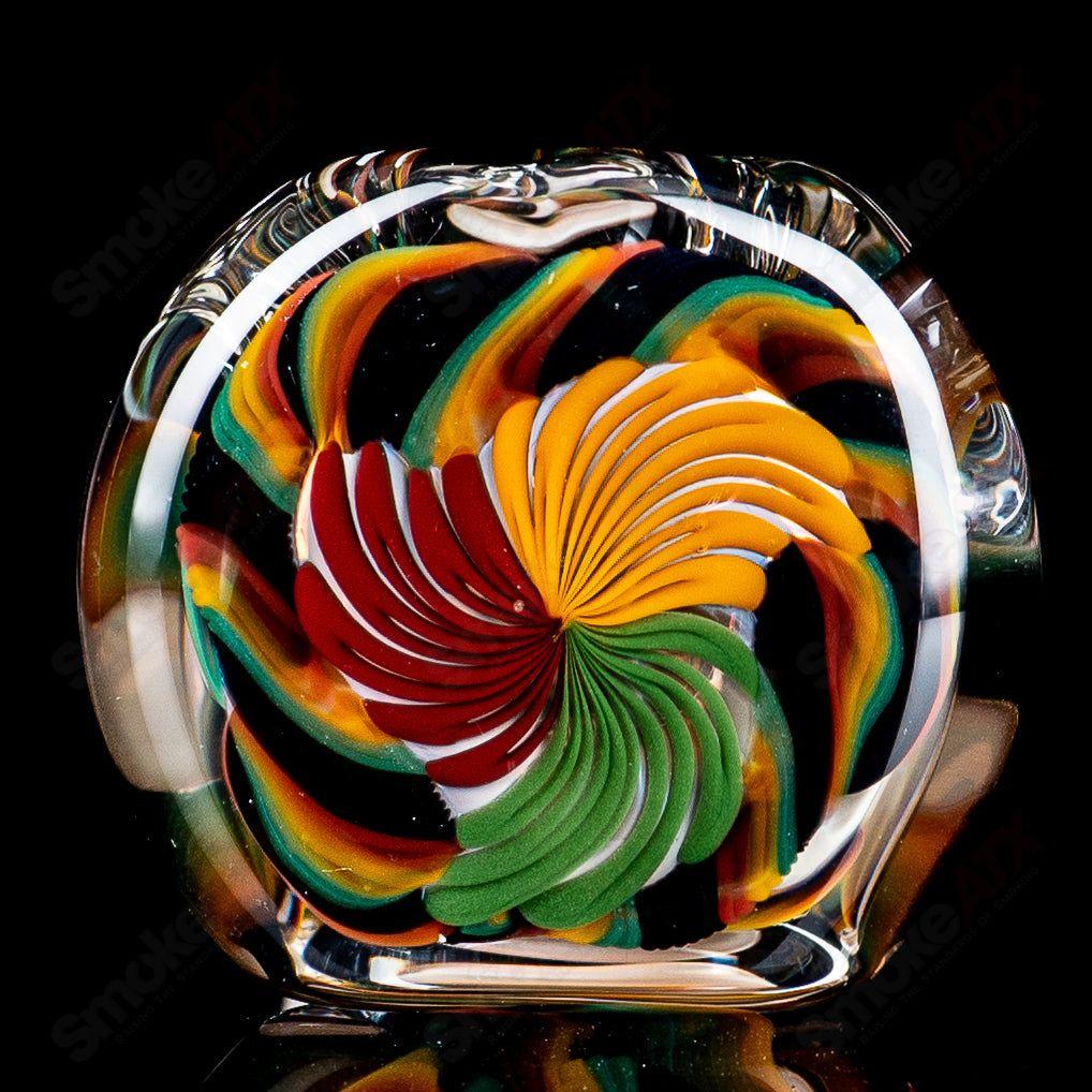 Clear glass pipe from Talent Glass Works featuring a solid cane spoon design.