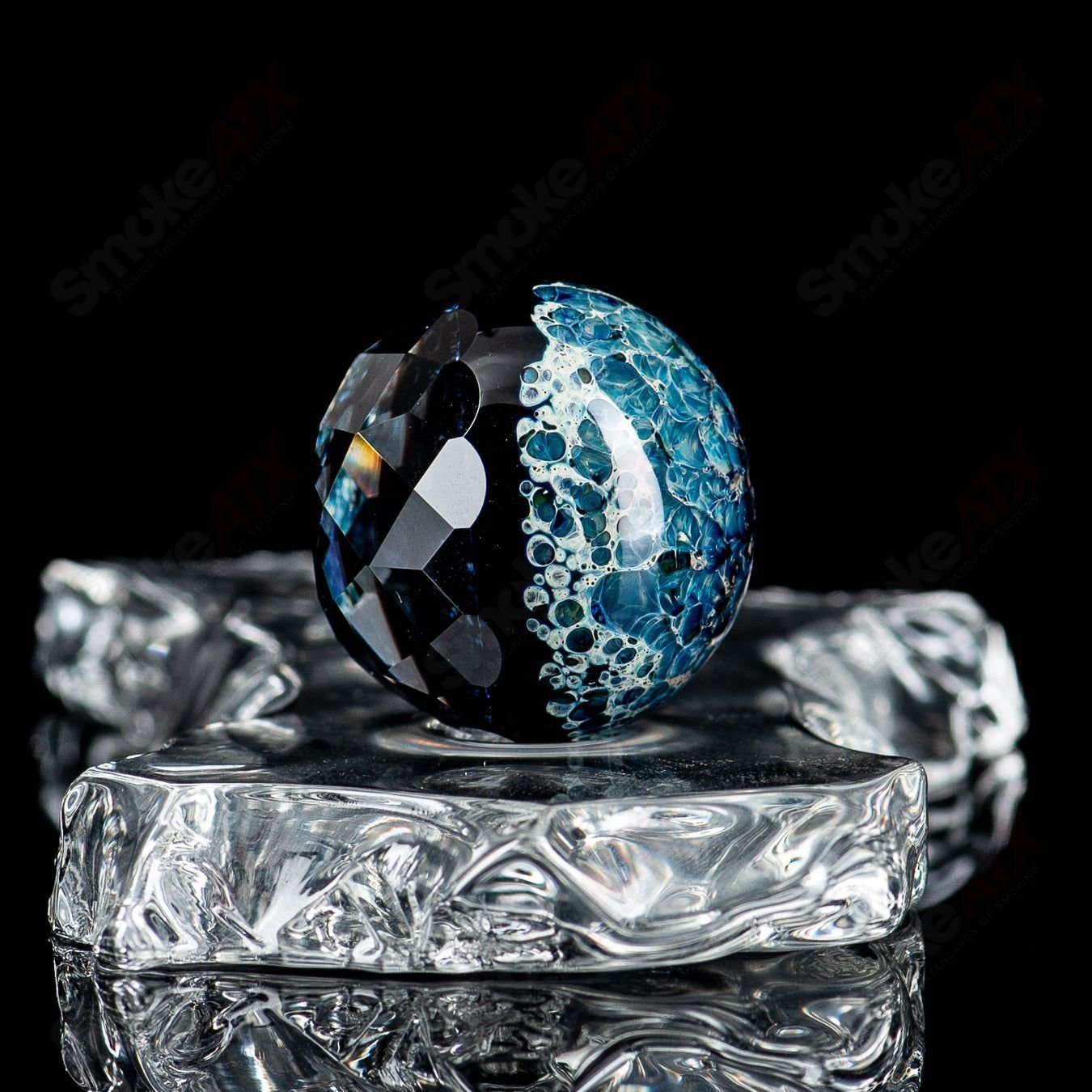 Colorful Space Slurper marble by Fatal Facets, featuring a marbled design from the Eric Mort x Fatal Facets glass art collaboration.