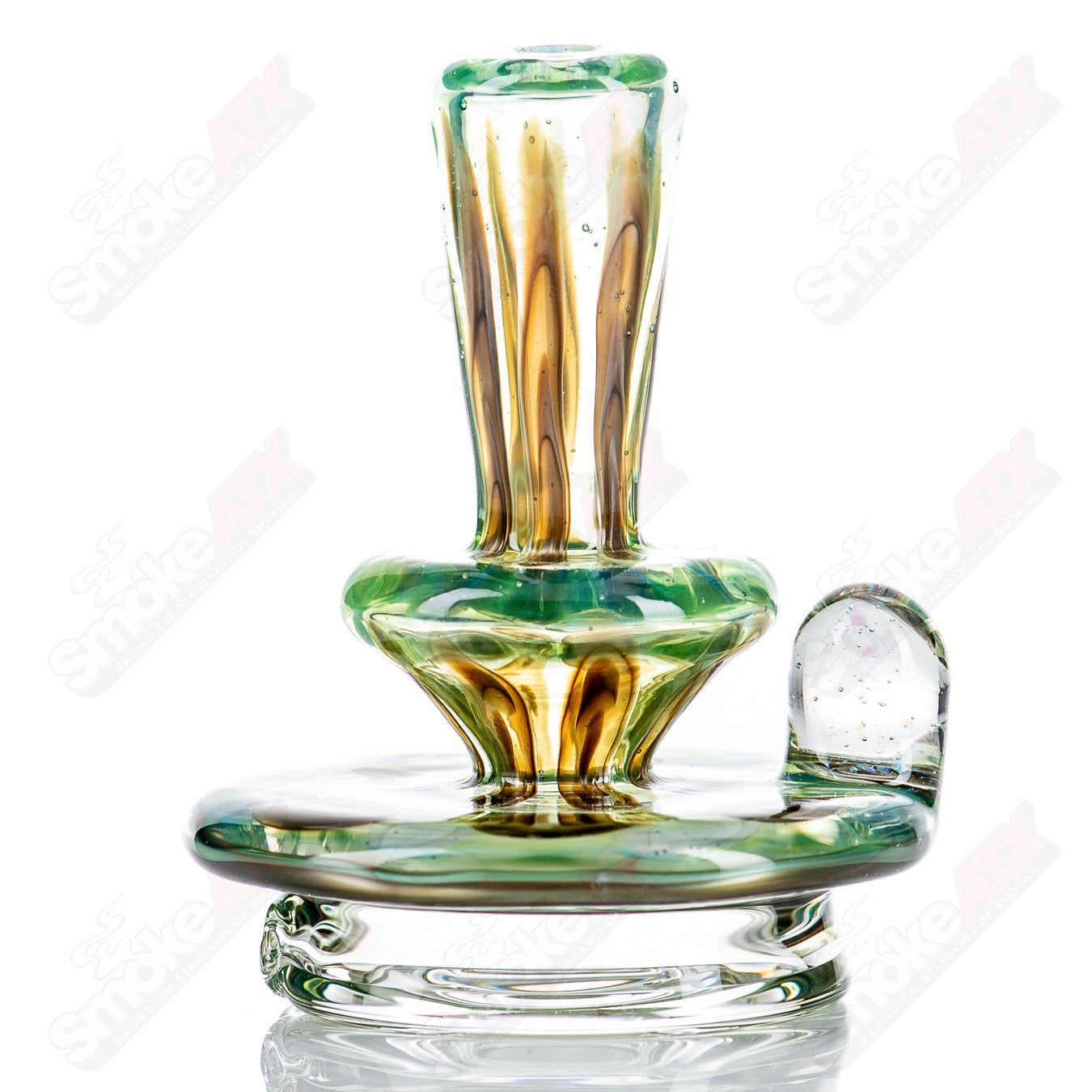Colorful UV full pattern Puffco Dry Top by Geoff Made Glass for Puffco devices, featuring vibrant heady glass design.