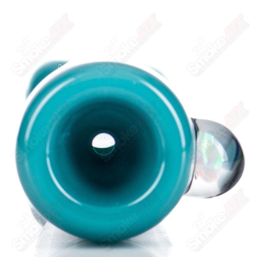 Colorful wig wag chillum by Kirkland Glassworks featuring intricate patterns and a sleek design, perfect for smoking.