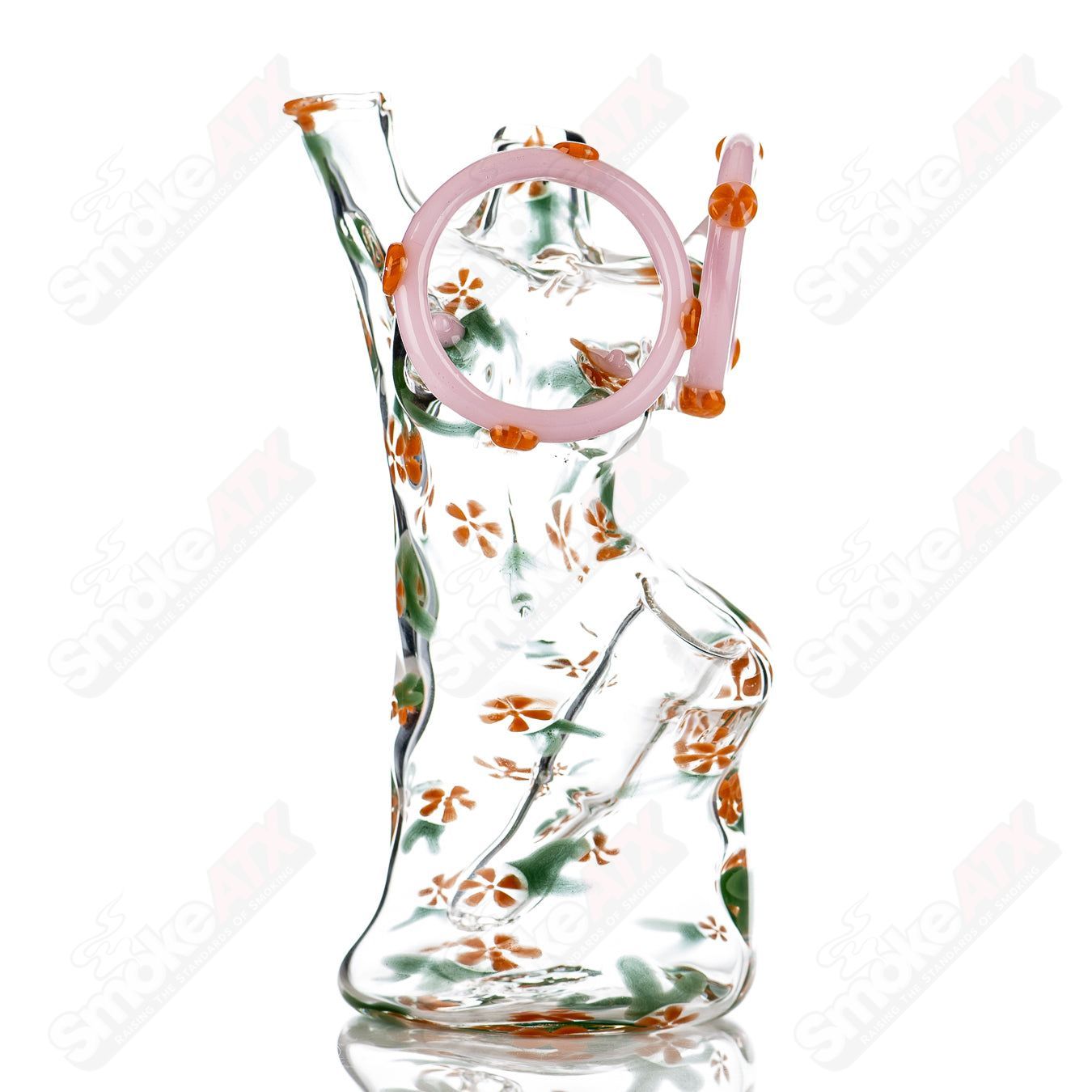 ZAM Festival Goddess heady glass concentrate rig with colorful, intricate design and clear glass accents.