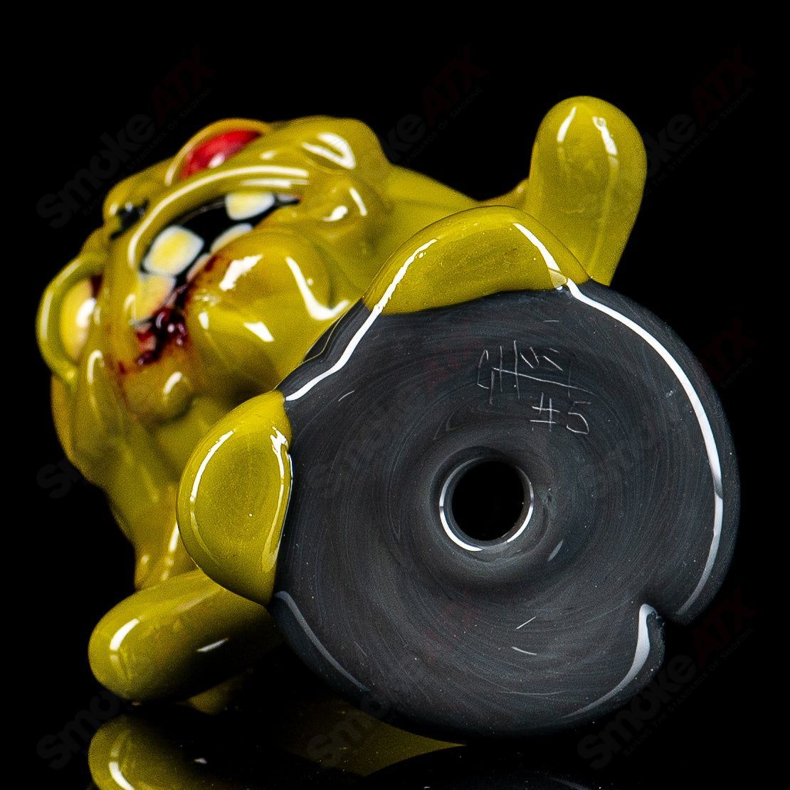 Ghost Zombie Hand Pipe, a heady glass hand pipe featuring a detailed zombie hand design for unique smoking experiences.